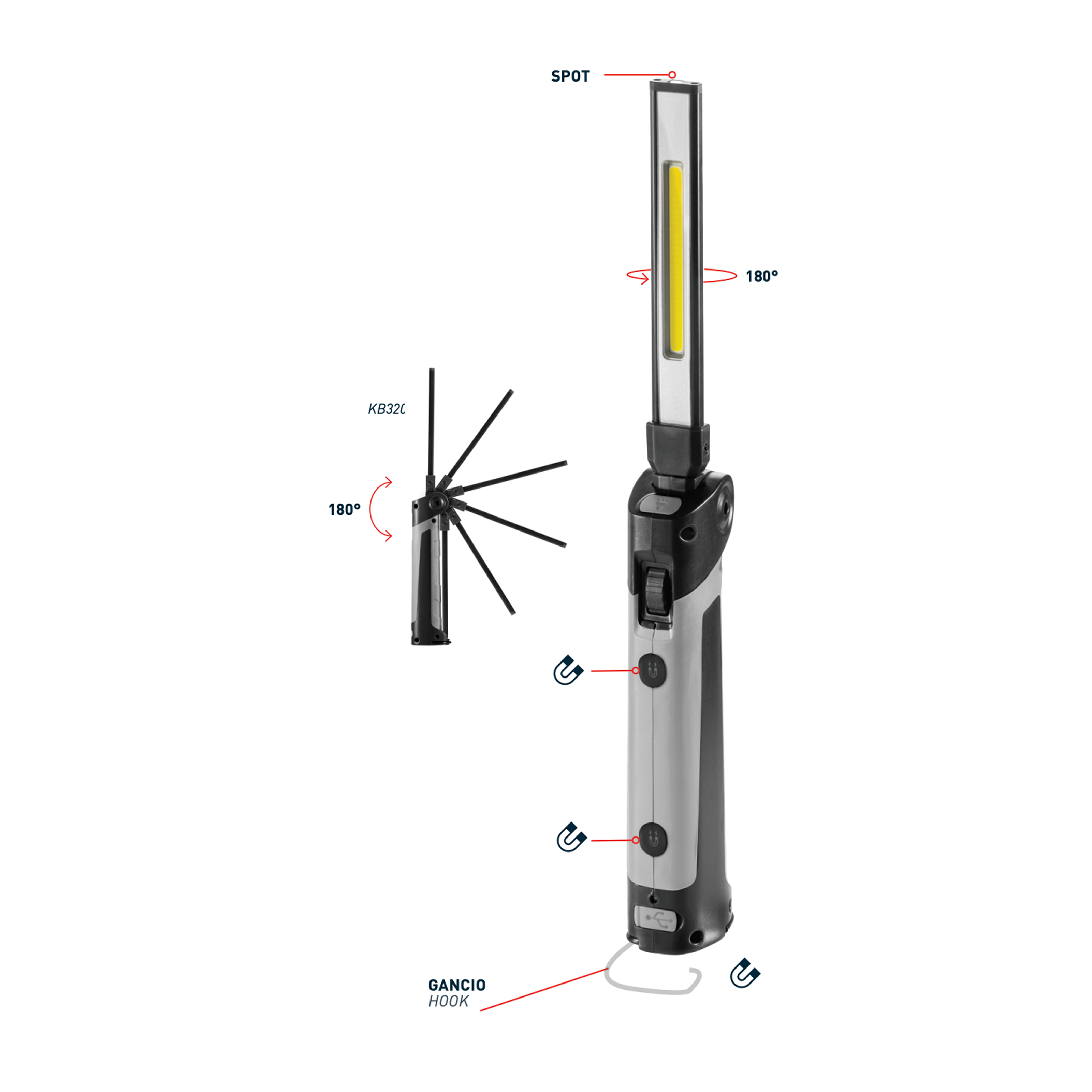KB320 LAMP SLIM + TORCIA + SPOT