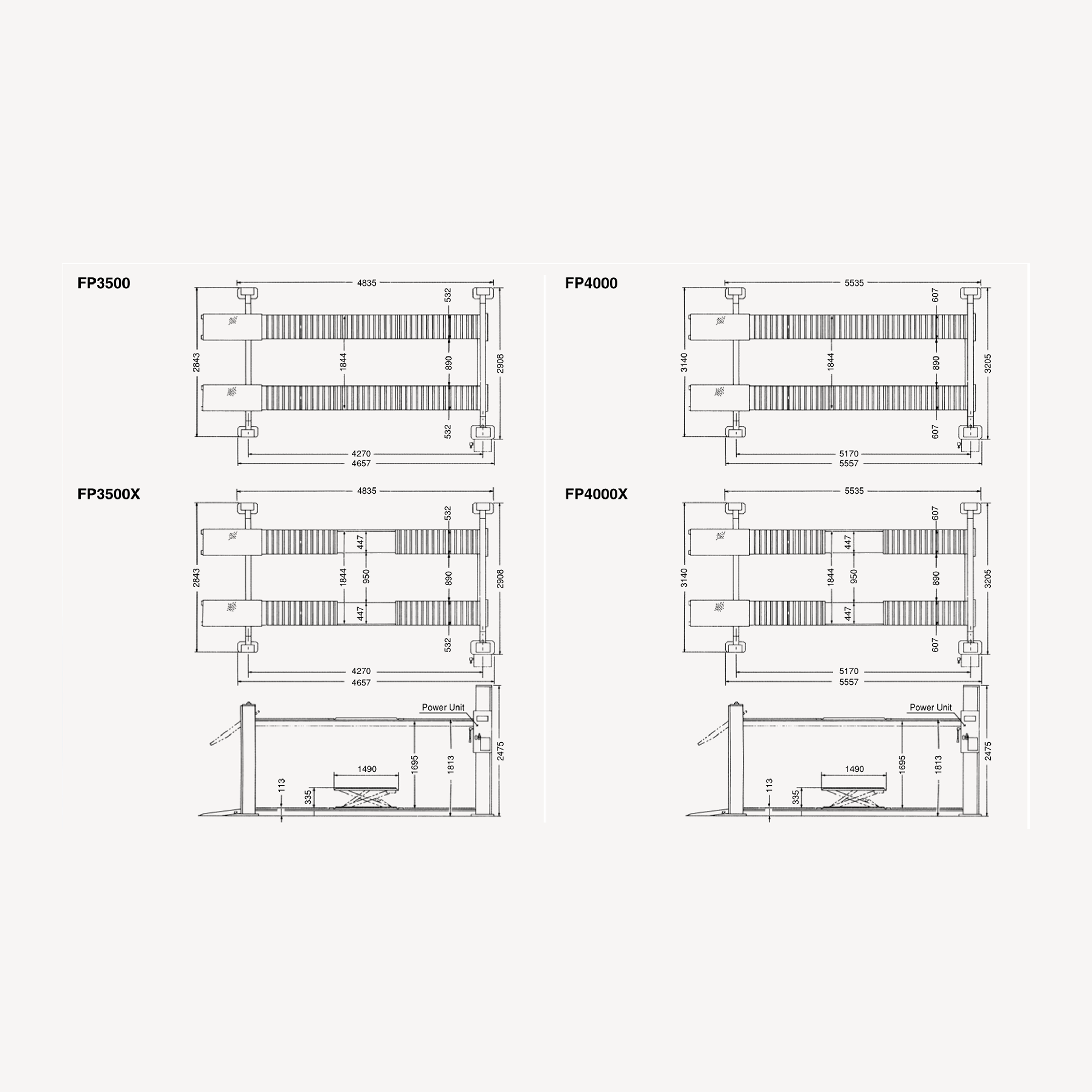 FP3500 Standard 4-Post Lifts